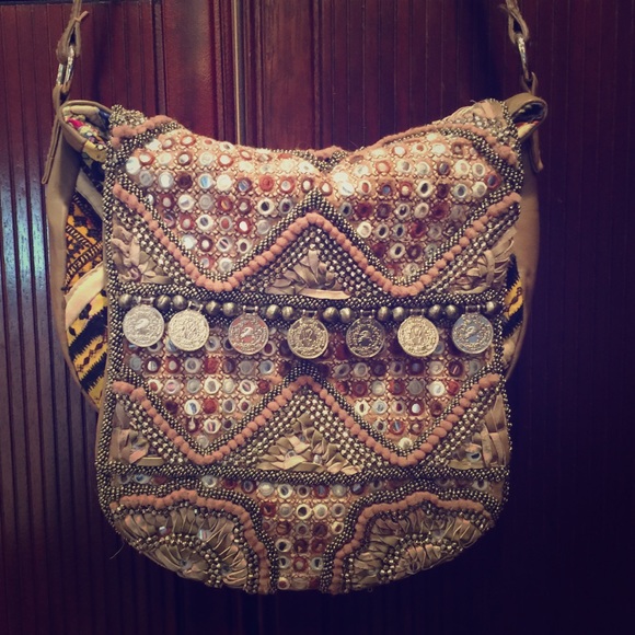 Free People  beaded  cross body /shoulder bag.