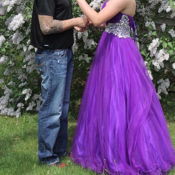 Royal Purple Cinderella prom dress - Picture 3 of 4