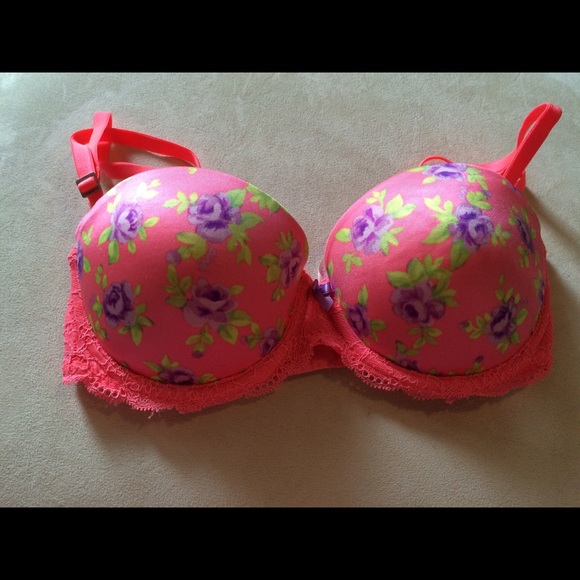 32C PINK flirt multiway push-up bra, neon floral