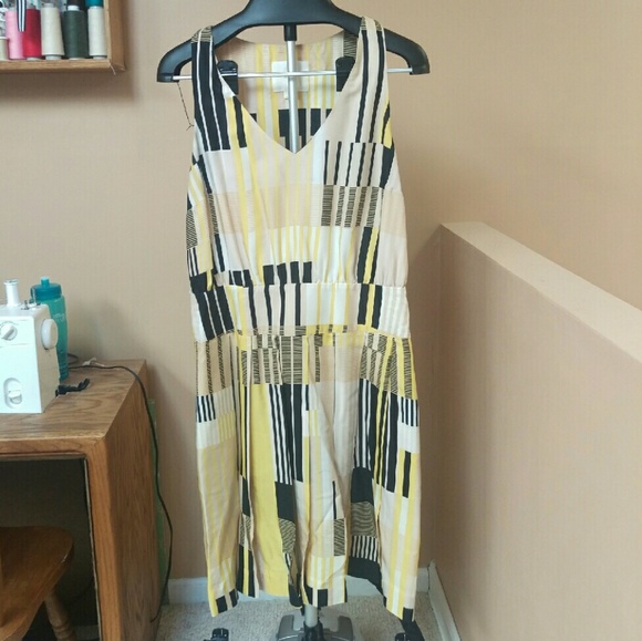 Anthropologie Maeve Otta Yellow Silk dress size 12