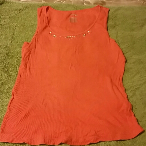 Orange tank Petite large