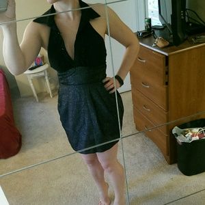 Halter top, backless business dress