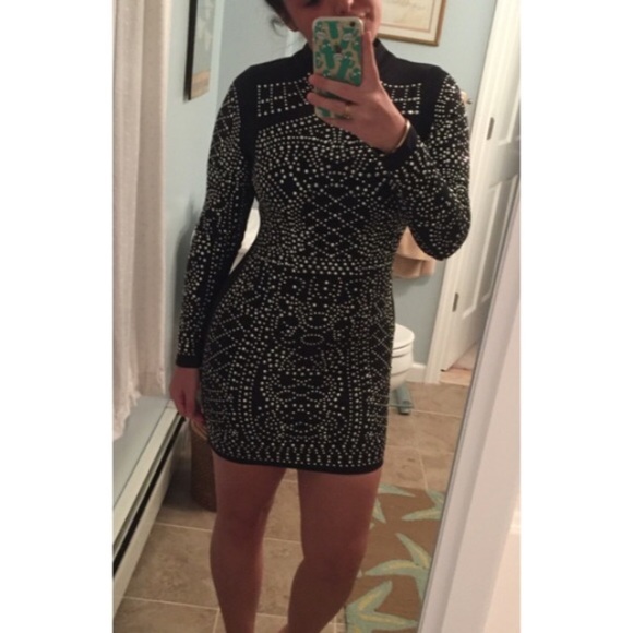 Studded Bodycon Dress-SMALL - Picture 4 of 4