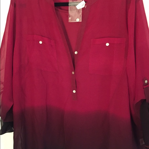 100% Polyester button down layered shirt