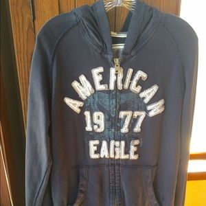American Eagle Men's Navy Vintage Fit Hoodie