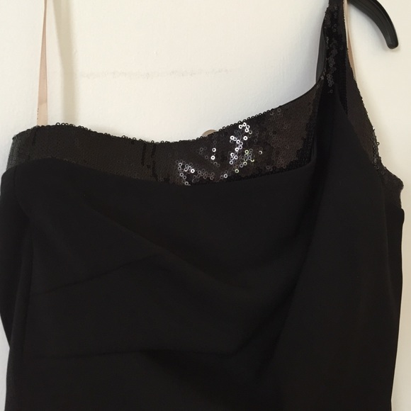 Halston Heritage one shoulder black gown - Picture 2 of 4