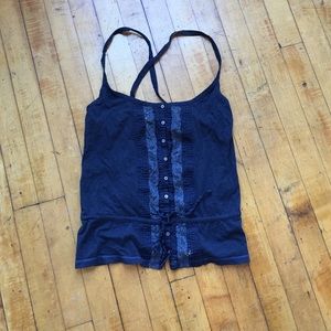 Gilly Hicks Navy Blue Cinch Waist Cami - Small
