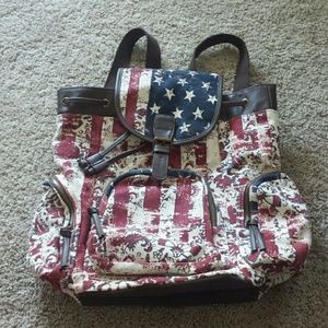 American flag hippie bookbag