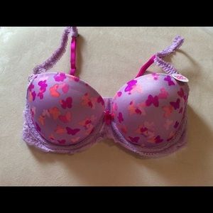 32C PINK by VS push-up bra, lilac butterfly