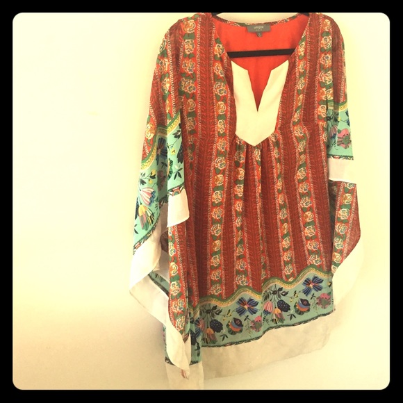 Border print 70s dress