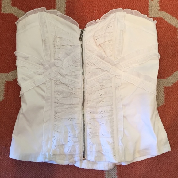Bebe white corset top