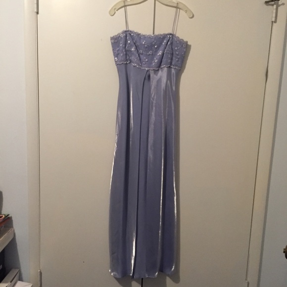 David's Bridal periwinkle formal dress