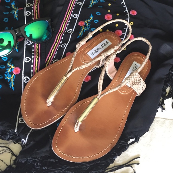 Snake skin Print thong sandals