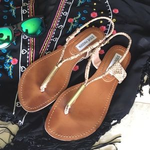 Snake skin Print thong sandals