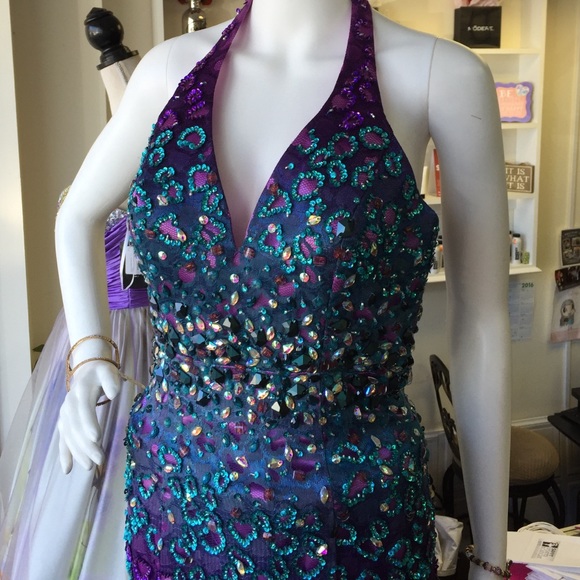 Rica designs beaded sequin gown