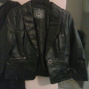 Black faux leather jacket