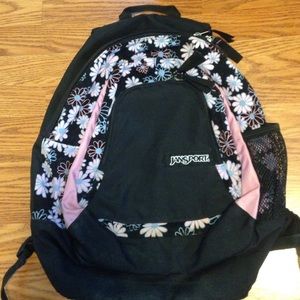 Jansport pink flower pattern book bag