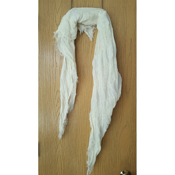 Large Square Cream Scarf
