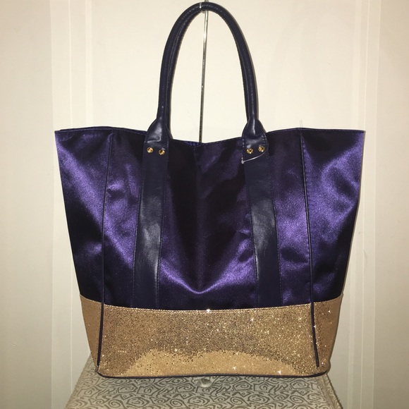BLUE & GOLD TOTE WEEKENDER BAG NEW
