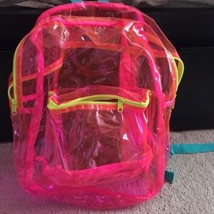 Pink see through American Apparel back pack