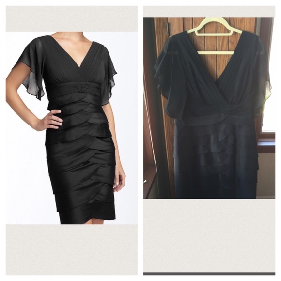 Adrianna Pape Flutter Sleeve Tiered Dress