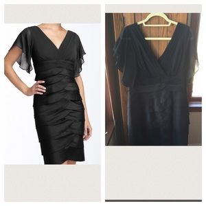 Adrianna Pape Flutter Sleeve Tiered Dress