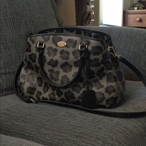 Coach cross body grey ocelot purse