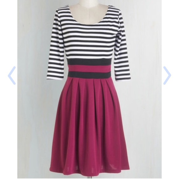 Modcloth Literary luncheon dress in berry