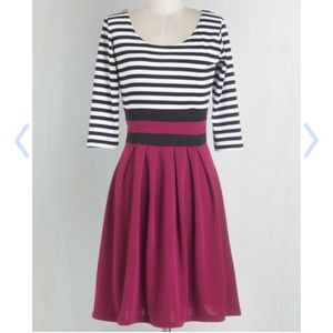 Modcloth Literary luncheon dress in berry