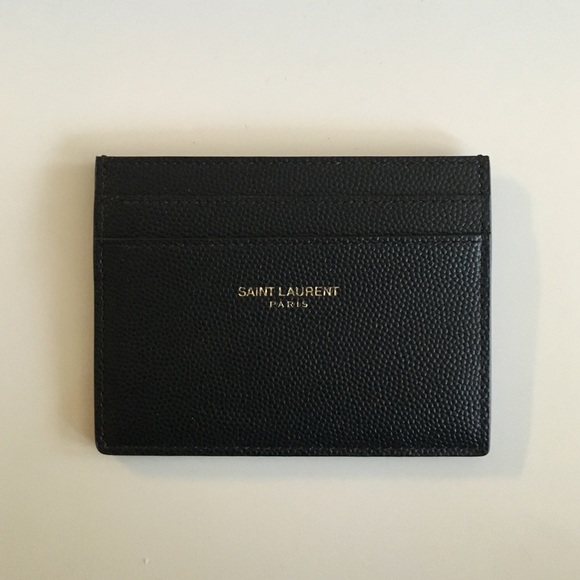 Saint Laurent Paris Grain Leather Card Holder
