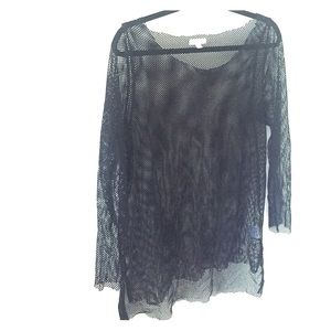 Black mesh top