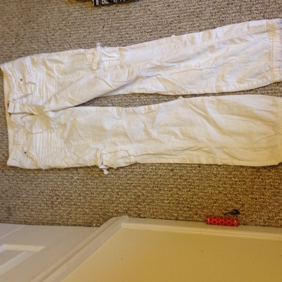 White cargo pants