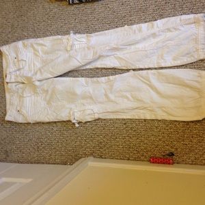White cargo pants