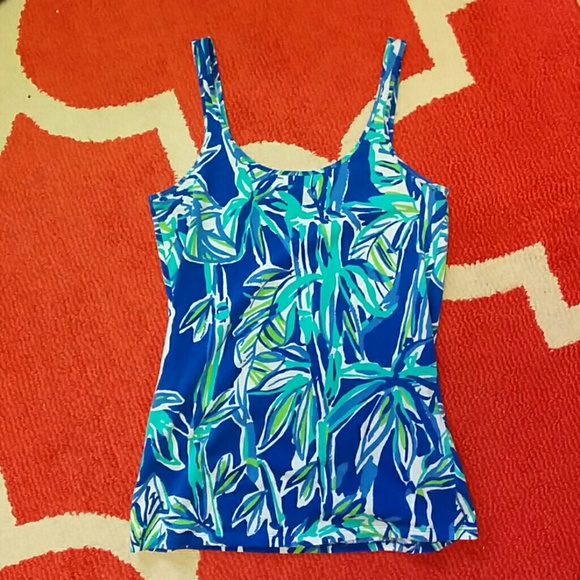 Lilly Pulitzer Blue Crush Bamboo Tabbie Tank Large