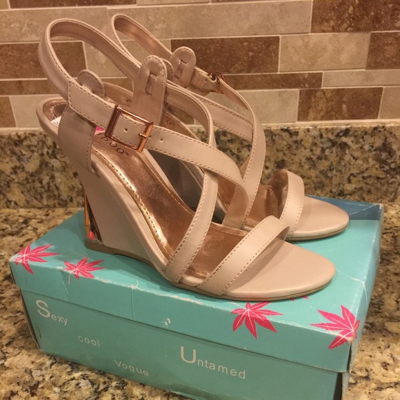 Blush nude Platform wedges