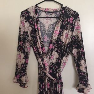 Silky, sexy floral robe