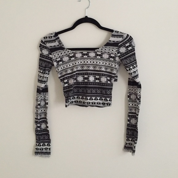 Tribal garage crop top
