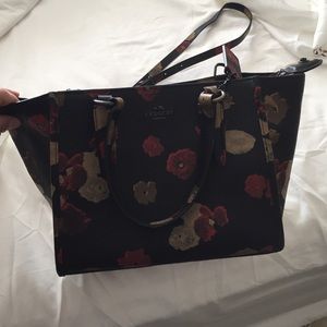 Coach Purse- black with flowers