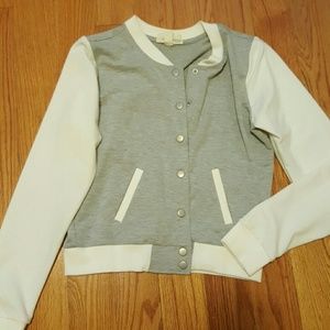 Varsity Jacket Cotton Gray White size S Forever 21