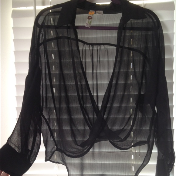 Black sheer shirt