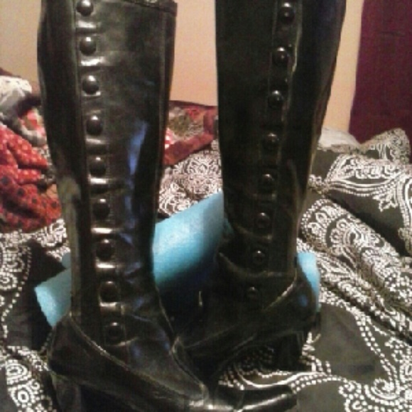 Black high heel boots