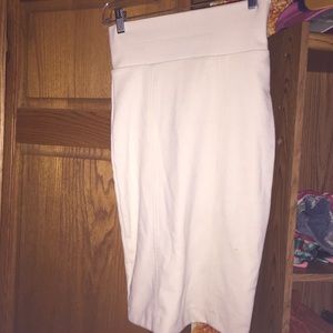 Ivory stretch pencil skirt