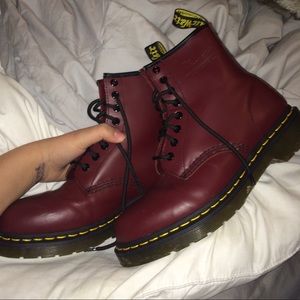 Maroon Docs Doc Martens