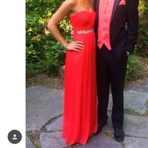Red-orange prom dress!