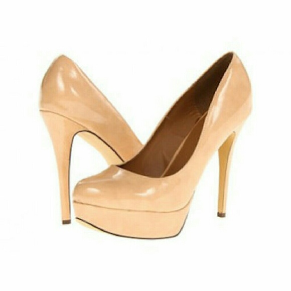 Very sexy patent nude high heel pumps size 7