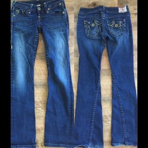True Religion Flare Bobby Big T Row Seat Jeans 26