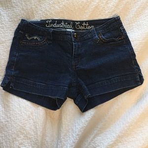 Dark denim jean shorts