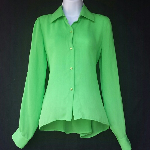 Lime green button up top