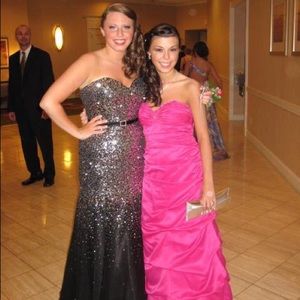 Glamorous cascading sequins prom dress