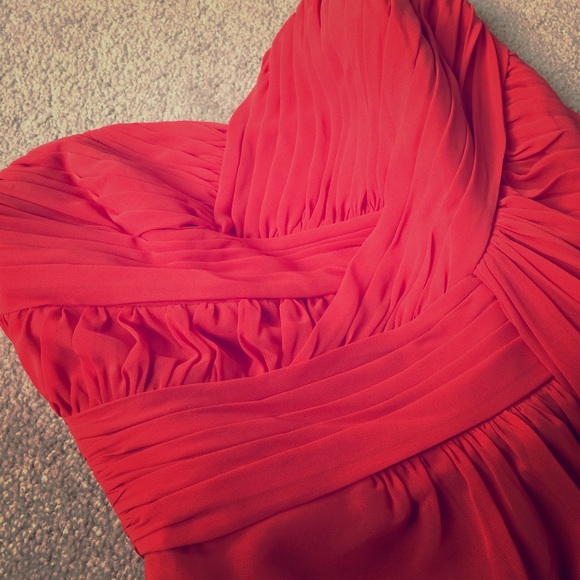 Beautiful coral chiffon prom/bridesmaid dress